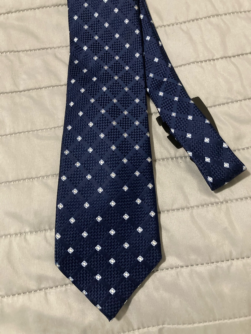 Men's Navy Geometric Silk Tie